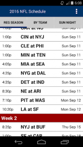 اسکرین شات برنامه 2020 Football Schedule (NFL) 1