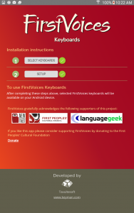 اسکرین شات برنامه FirstVoices Keyboards 3