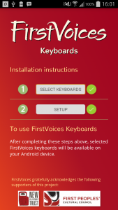 اسکرین شات برنامه FirstVoices Keyboards 1