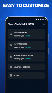 اسکرین شات 5 برنامه Flash Alert: Call & SMS