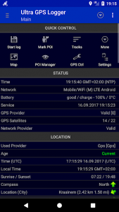 اسکرین شات برنامه Ultra GPS Logger Lite 1