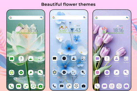 اسکرین شات 2 برنامه Flower Launcher, beauty themes