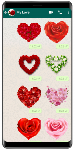اسکرین شات برنامه WASticker - Love flowers 2
