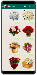 اسکرین شات برنامه WASticker - Love flowers 3