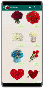 اسکرین شات برنامه WASticker - Love flowers 4