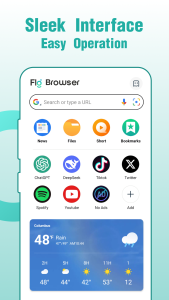 اسکرین شات 1 برنامه Fly Browser-Search & Private