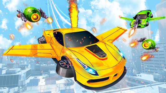 اسکرین شات برنامه Flying Car Shooting - Car Game 4