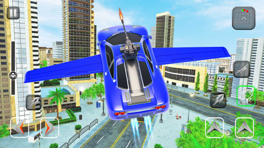 اسکرین شات برنامه Flying Car Shooting - Car Game 1