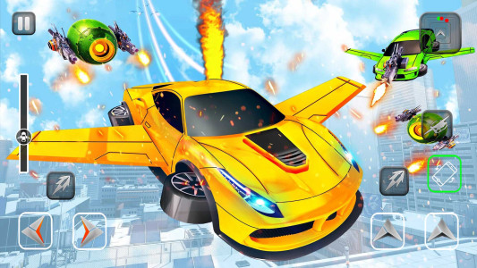 اسکرین شات 4 برنامه Flying Car Shooting - Car Game