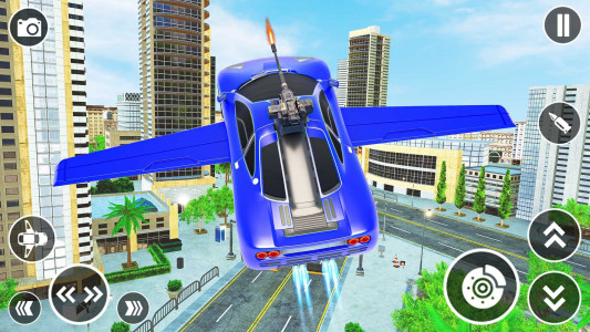 اسکرین شات برنامه Flying Car Shooting - Car Game 1
