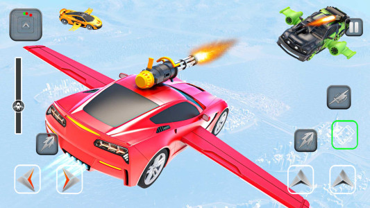 اسکرین شات 3 برنامه Flying Car Shooting - Car Game