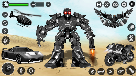 اسکرین شات 5 بازی Flying Hawk Robot Car Games