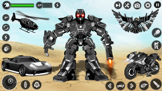 اسکرین شات بازی Flying Hawk Robot Car Games 7