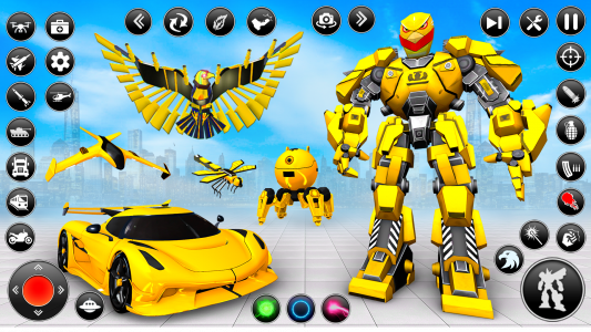 اسکرین شات بازی Flying Hawk Robot Car Games 2