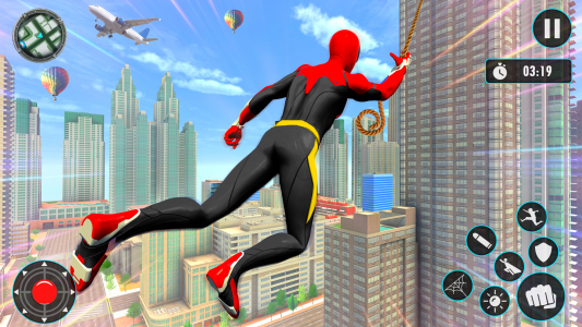 اسکرین شات برنامه Flying Rope Hero: Spider Games 1