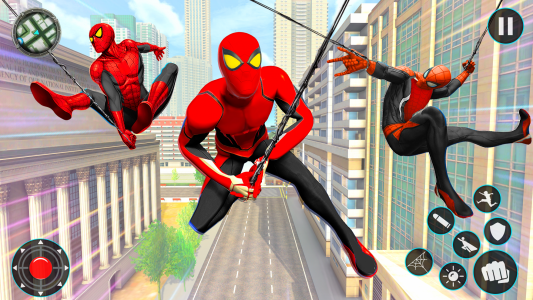 اسکرین شات 3 برنامه Flying Rope Hero: Spider Games