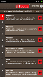 اسکرین شات برنامه Animated Medical Dictionary 2
