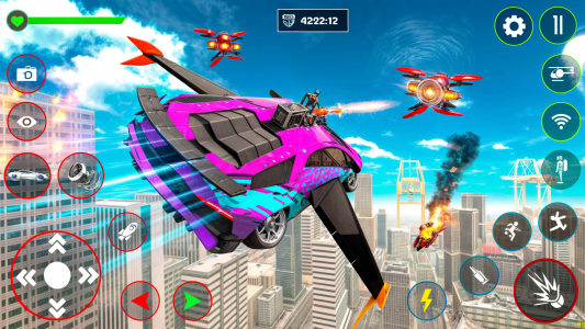 اسکرین شات 4 برنامه Red Ball Robot Car: Robot Game