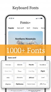 اسکرین شات برنامه Font Keyboard: Text Fonts+ 1