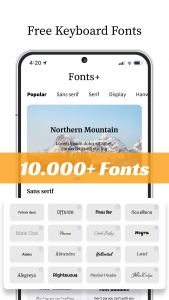 اسکرین شات برنامه Font Keyboard: Text Fonts+ 1