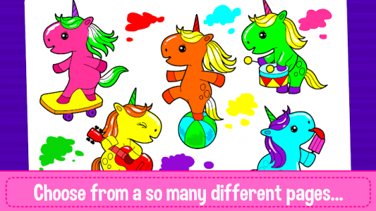 اسکرین شات برنامه Unicorn Coloring Book & Baby Games for Girls 3