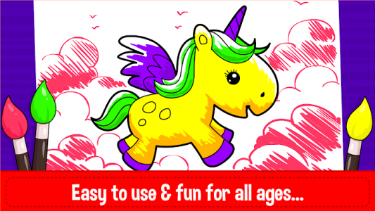اسکرین شات برنامه Unicorn Coloring Book & Baby Games for Girls 2