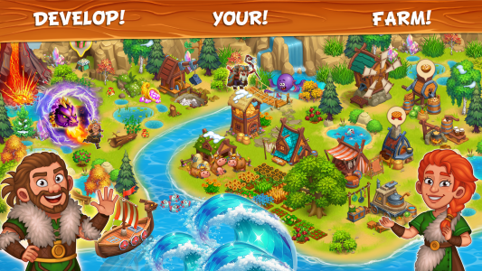 اسکرین شات 1 بازی Vikings and Dragon Island Farm