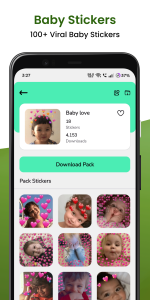 اسکرین شات 2 برنامه Funny Baby Stickers WAStickers