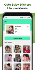 اسکرین شات 5 برنامه Funny Baby Stickers WAStickers