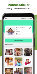اسکرین شات 4 برنامه Funny Baby Stickers WAStickers