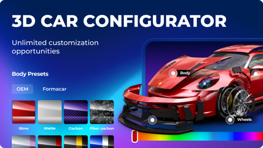 اسکرین شات 1 برنامه Formacar 3D Tuning, Car Editor