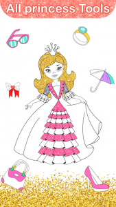 اسکرین شات برنامه Glitter Dress Coloring Pages for Girls 6