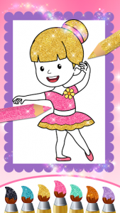 اسکرین شات برنامه Glitter Dress Coloring Pages for Girls 7