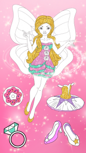 اسکرین شات برنامه Glitter Dress Coloring Pages for Girls 4