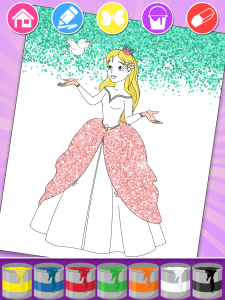 اسکرین شات 4 برنامه Princess Coloring Book & Games