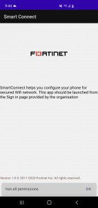 اسکرین شات 1 برنامه FortiGuest Smart Connect