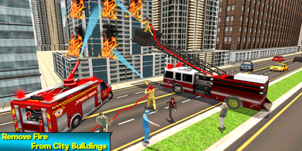 اسکرین شات برنامه Heavy Ladder Fire Truck City Rescue 2019 4