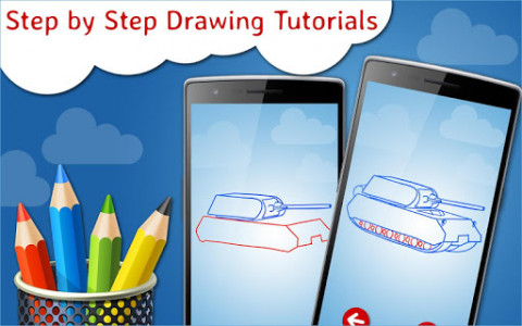 اسکرین شات بازی How to Draw Tanks Step by Step Drawing App 1