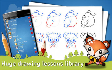 اسکرین شات برنامه How to Draw－Drawing lessons and Painting tutorials 1