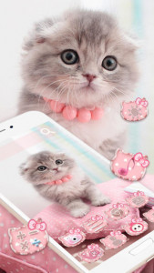 اسکرین شات برنامه Cute Cat Live Launcher Theme 3D Wallpapers 2