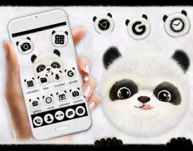 اسکرین شات برنامه Cute Panda Launcher Theme Live HD Wallpapers 1