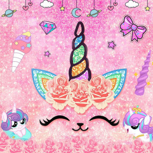 اسکرین شات برنامه Flower Unicorn Cat Launcher Theme Live Wallpapers 4