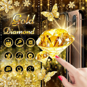 اسکرین شات برنامه Gold Diamond Launcher Theme Live HD Wallpapers 2