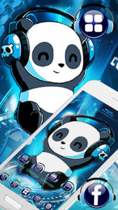 اسکرین شات برنامه Music Tech Panda Launcher Theme Live HD Wallpapers 1