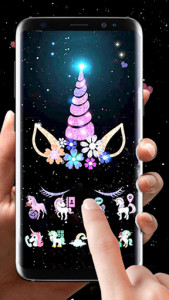 اسکرین شات برنامه Night Star Unicorn Launcher Theme Live Wallpapers 2