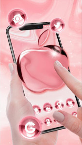 اسکرین شات برنامه Pink Rose Gold Launcher Theme Live HD Wallpaper 3