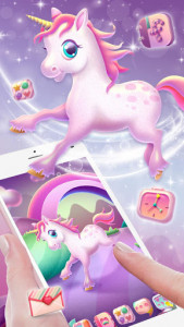 اسکرین شات برنامه Pink Unicorn Launcher Theme Live HD Wallpapers 3
