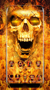 اسکرین شات برنامه Scary Fire Skull Launcher Theme Live HD Wallpapers 2