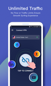 اسکرین شات برنامه Connect VPN — Free, Fast, Unlimited VPN Proxy 3