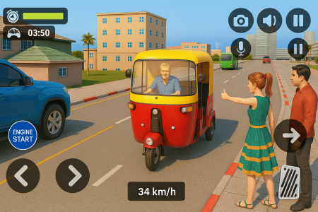 اسکرین شات 3 برنامه Tuk Tuk Rickshaw - Auto Game
